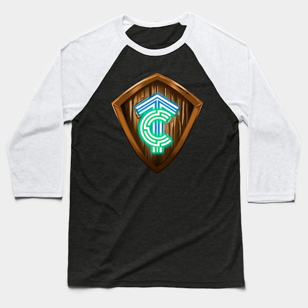 Shield Logo Baseball T-Shirt by cypheroftyr